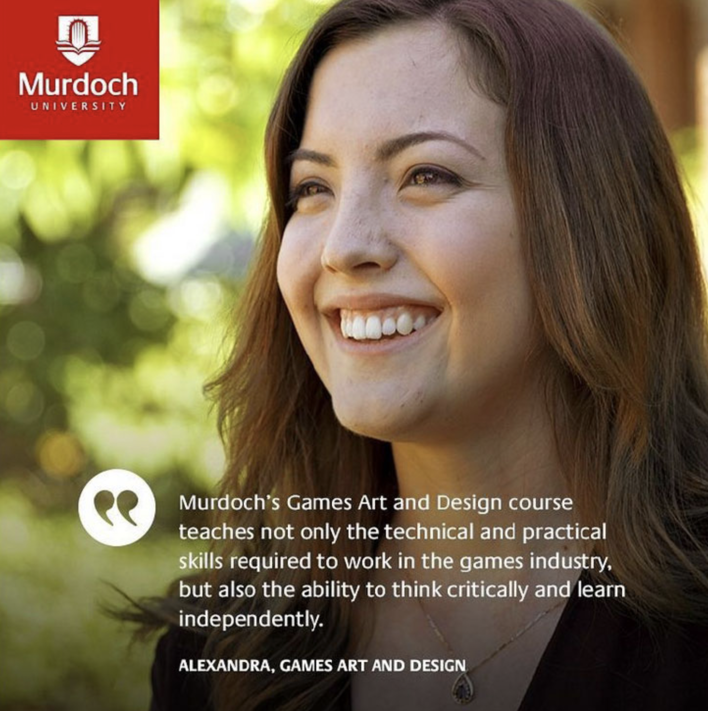 student sharing her Murdoch UNiversity experience